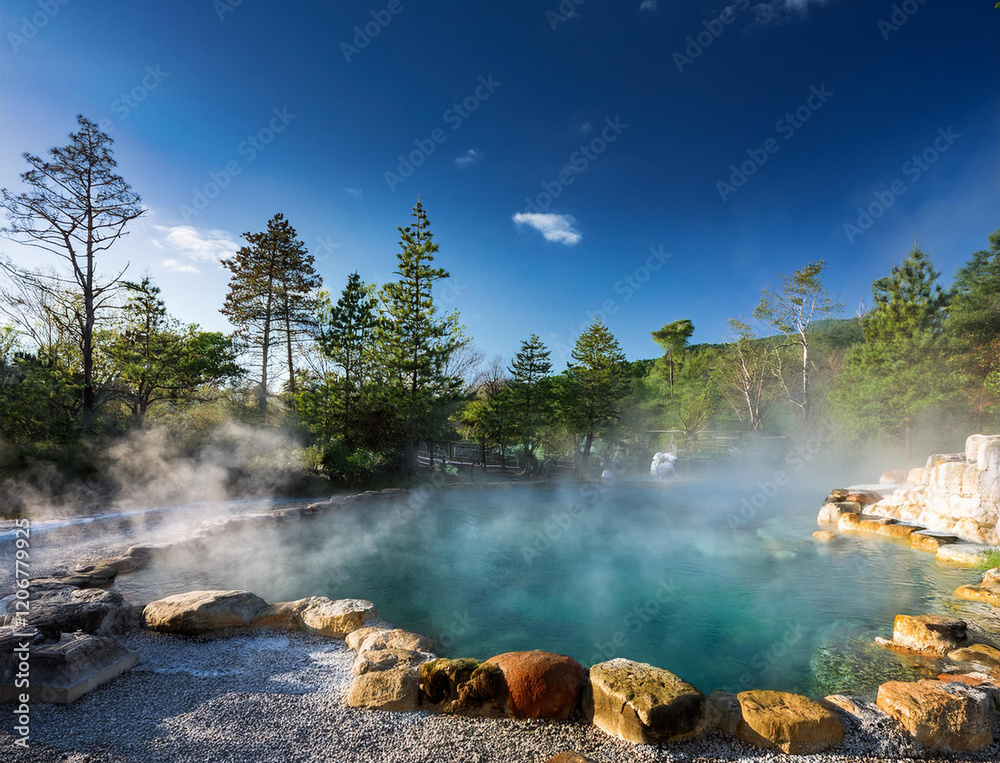 Fototapeta premium 山奥の天然温泉