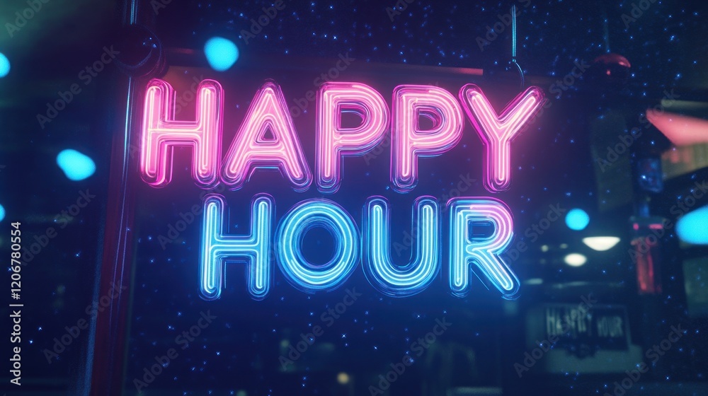 Neon Happy Hour Sign Neon Happy Hour Sign