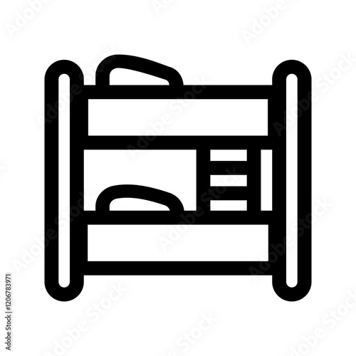 double bed icon isolated on white background