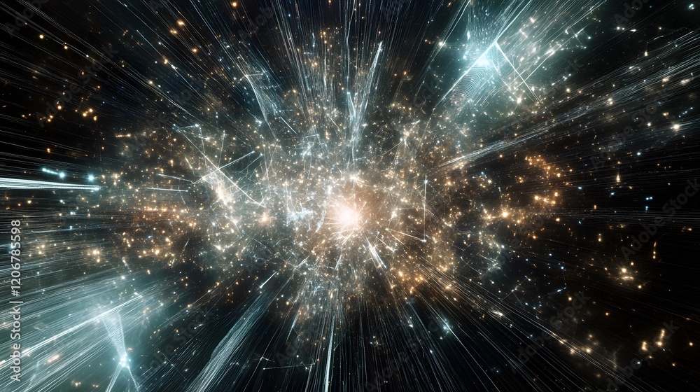 Fototapeta premium Cosmic Radiance A Stellar Nebula Explodes