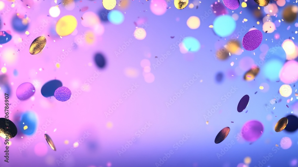 Fototapeta premium Joyful Confetti Square: Festive Frame for Abstract Celebrations