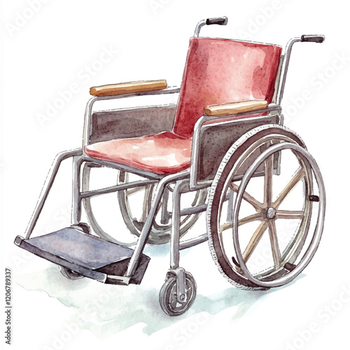 Wheelchair watercolor clipart illustration 