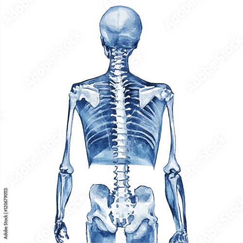 Xray watercolor clipart illustration