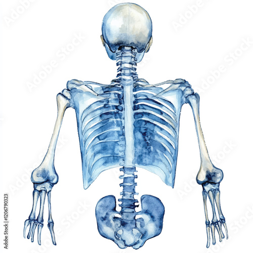 Xray watercolor clipart illustration
