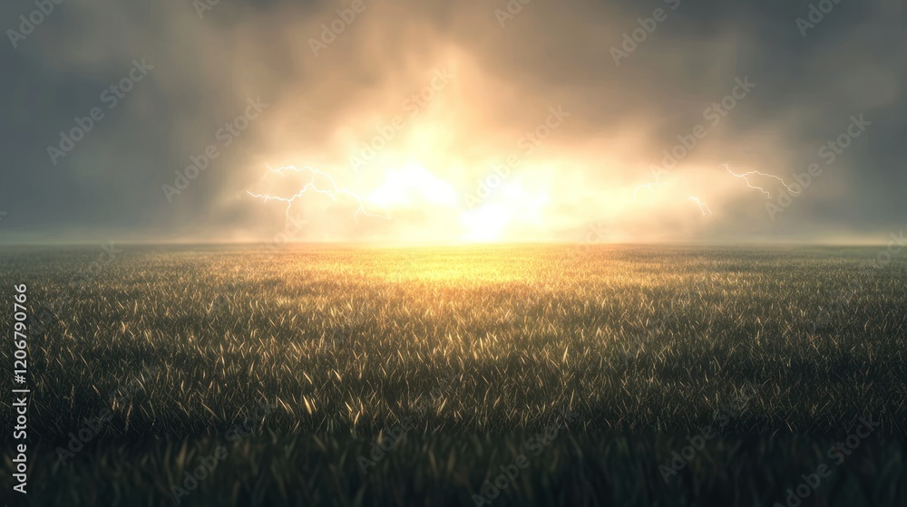Stormy Sunset over a Field of Wheat Stormy Sunset over a Field of Wheat