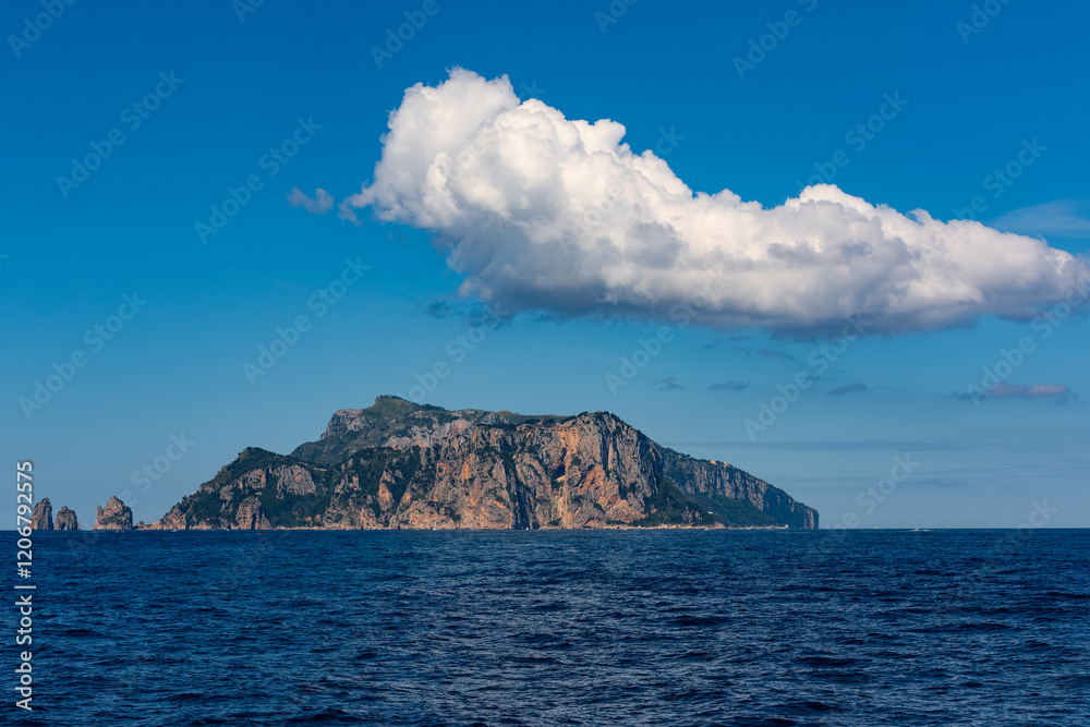 View from the sea to the Italian island of Capri View from the sea to the Italian island of Capri