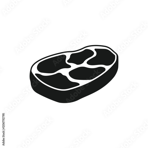 Steak meat icon isolated on white background.