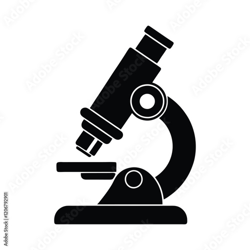 microscope vector illustration in flat style, silhouette icon