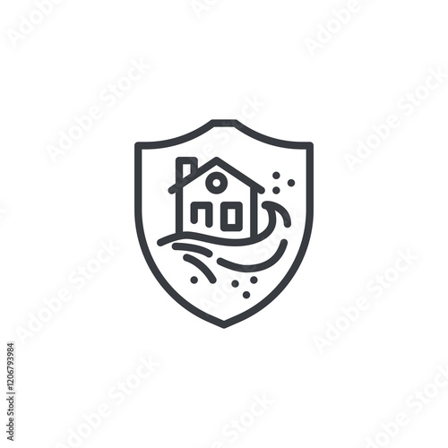 Flood Insurance line icon