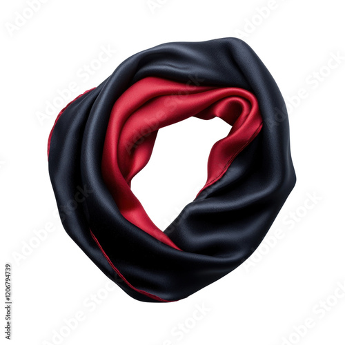 Elegant black and red satin scarf