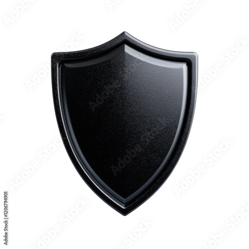 Sleek black shield emblem for protection and security photo