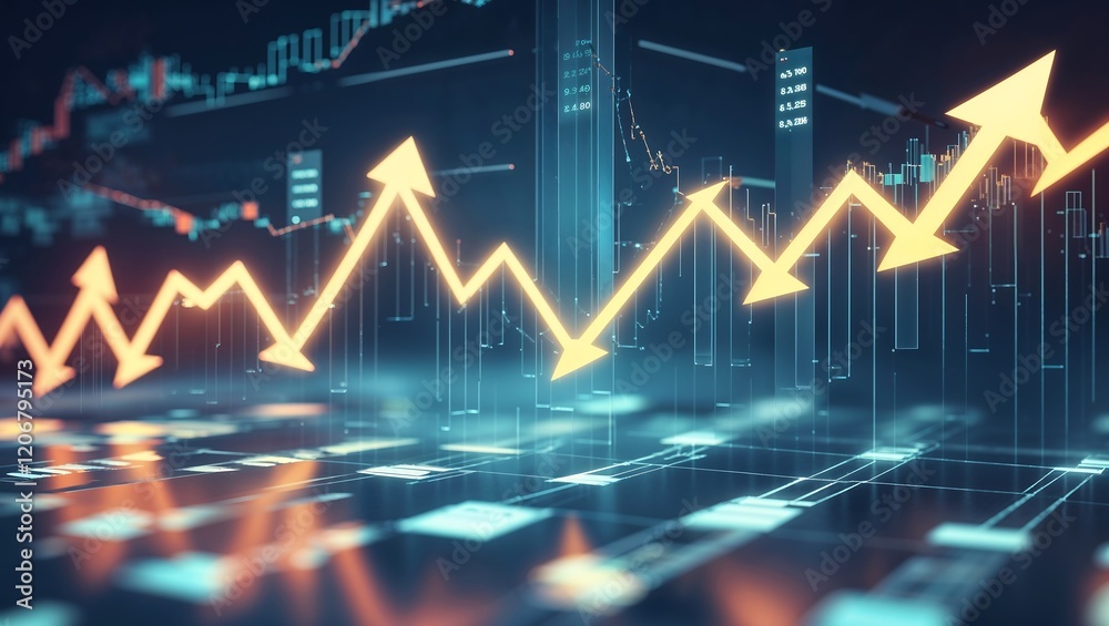 Abstract Representation of Profit Growth with Radiant Arrows Piercing the Sky Abstract Representation of Profit Growth with Radiant Arrows Piercing the Sky