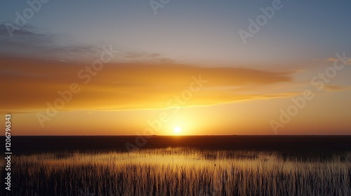 Golden Sunset Over Calm Water