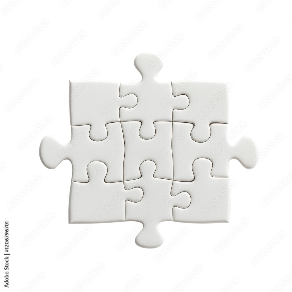 Blank white puzzle pieces for creative design projects Blank white puzzle pieces for creative design projects