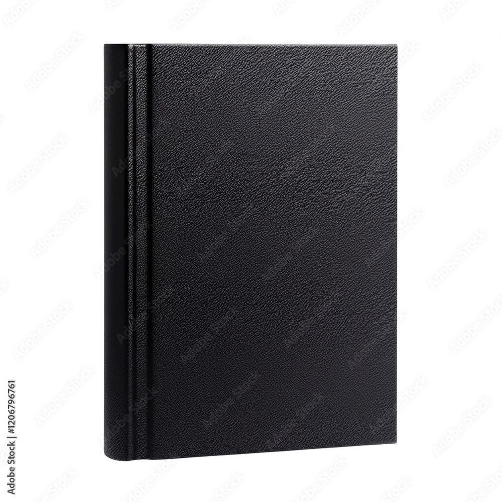 Plain black notebook with textured cover design Plain black notebook with textured cover design