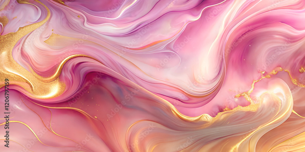 Elegant fluid abstract background with pink and gold swirls for International Women's Day
Elegant fluid abstract background with pink and gold swirls for International Women's Day