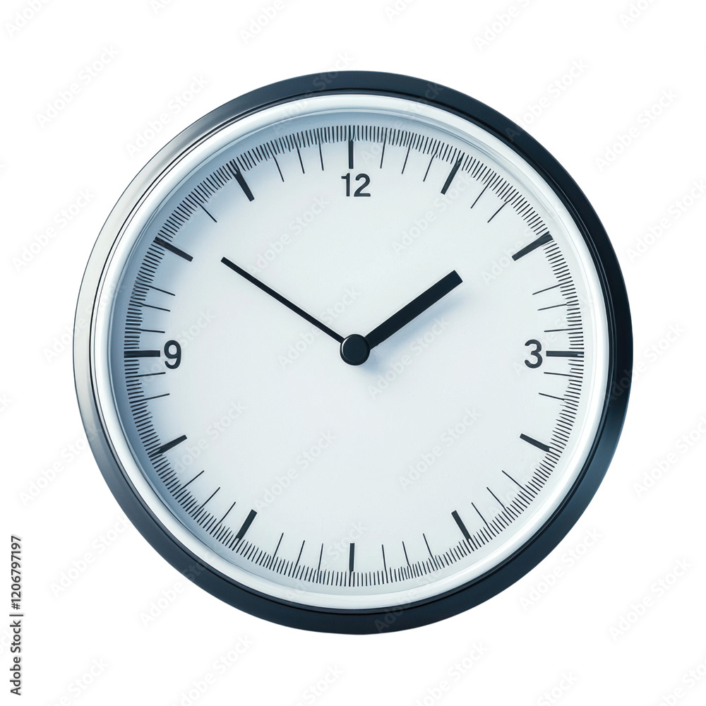 Simple wall clock showing time at 9:00 Simple wall clock showing time at 9:00