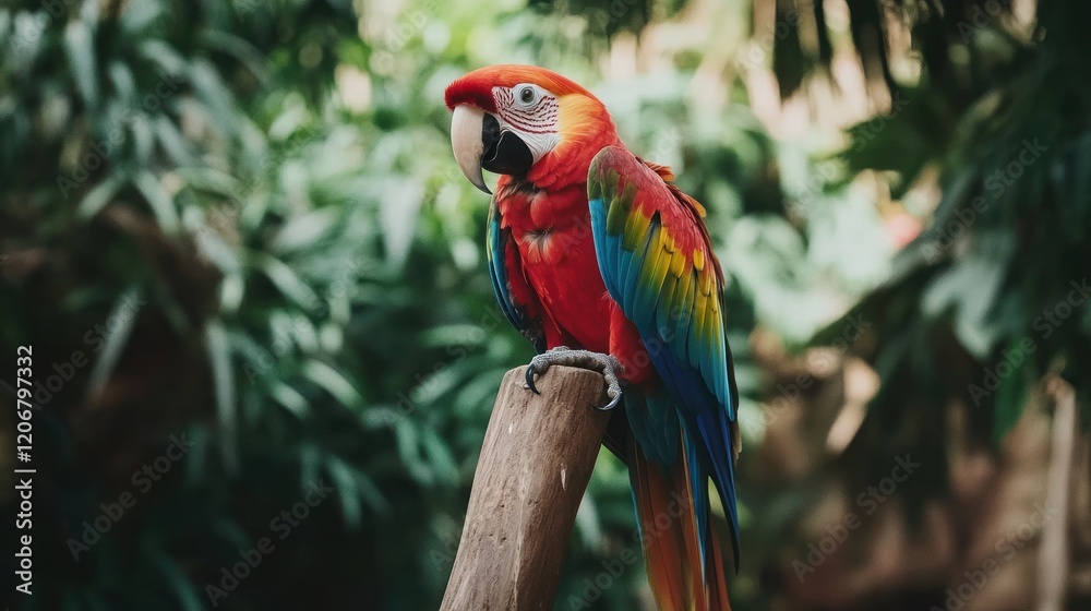 Scarlet Macaw Perched on a Branch Scarlet Macaw Perched on a Branch