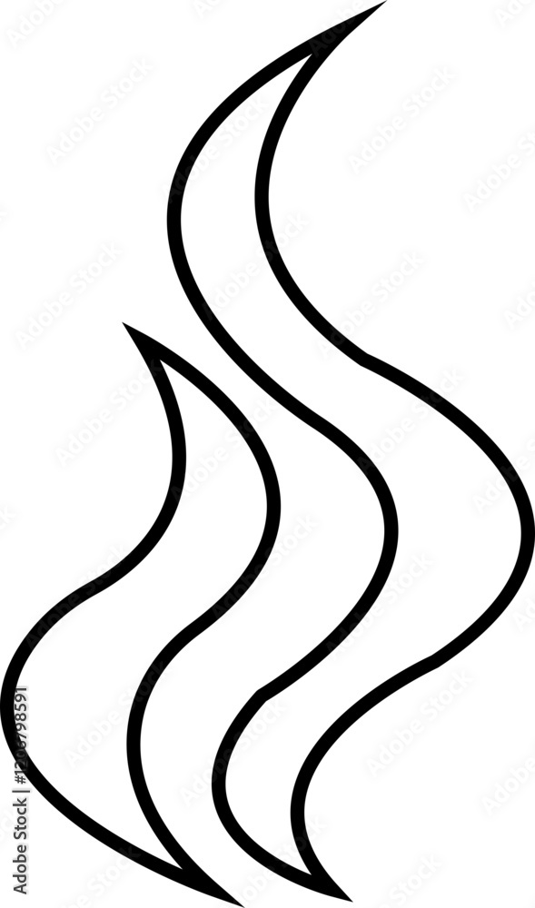 Naklejka premium Symbol of aromas vector icon, Smell aroma sign. Hot vapor. Doodle Wavy Smoke lines symbol sketch style hand drawn, isolated on transparent background, used for hot tea, coffee, mobile apps, ui design