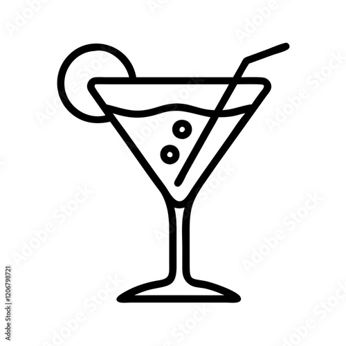 martini glass icon design