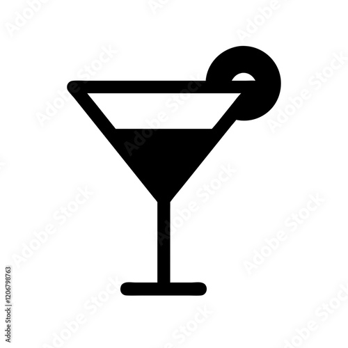 martini glass icon design