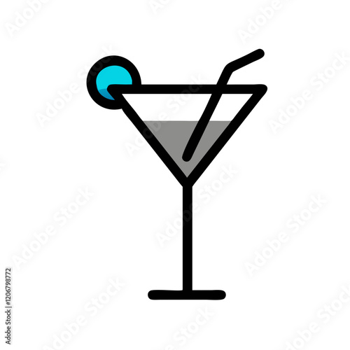 martini glass icon design