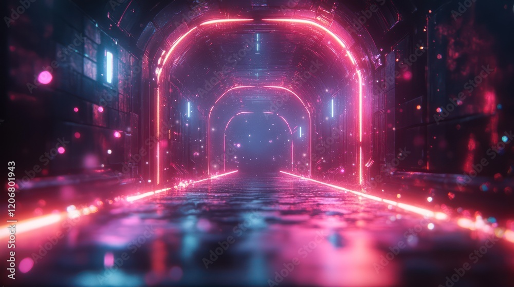 Neon Cyberpunk Corridor: A Futuristic Digital Dreamscape Neon Cyberpunk Corridor: A Futuristic Digital Dreamscape