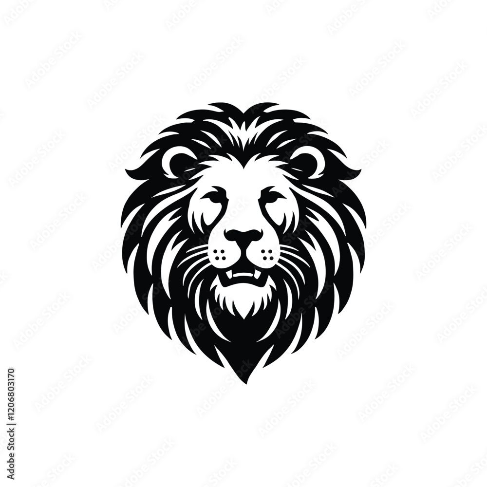 Obraz premium lion head silhouette vector art design
