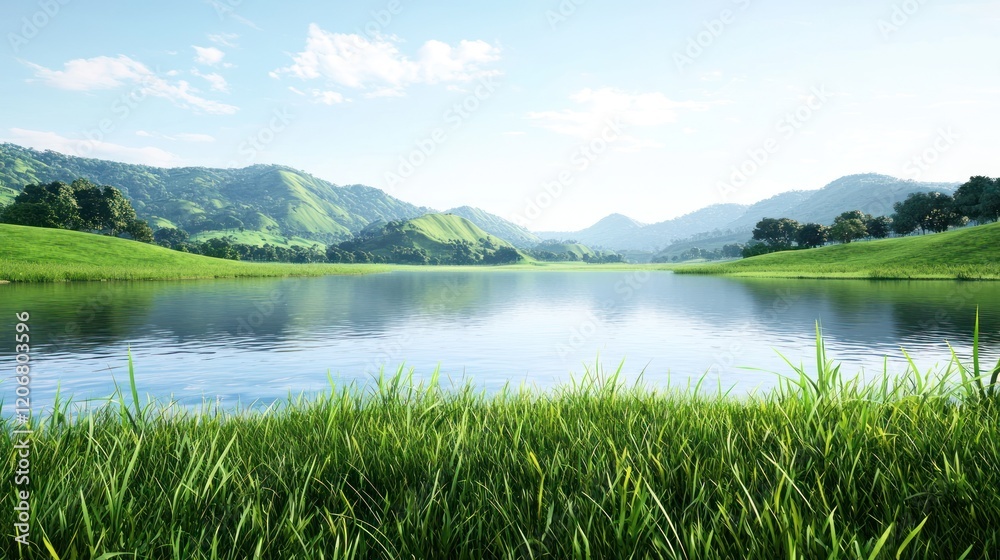Serene Mountain Lake Landscape Serene Mountain Lake Landscape