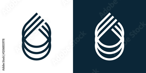Water drop Logo vector Linear. Simple water drop line art logo, creative, vector logo, illustration, symbol.