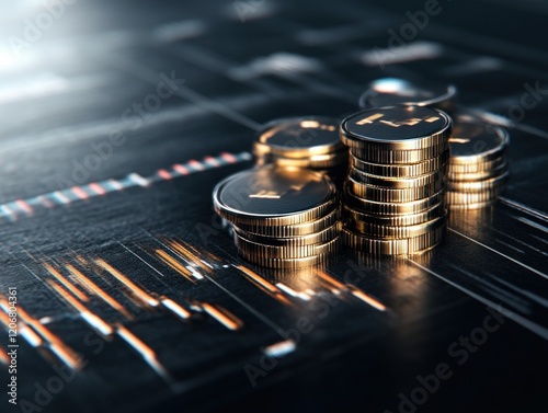 Investing in digital currency trends global financial markets infographic futuristic close-up cryptocurrency value insights