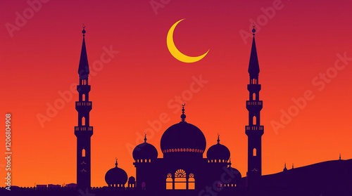 Intricate Minarets with Crescent Moon