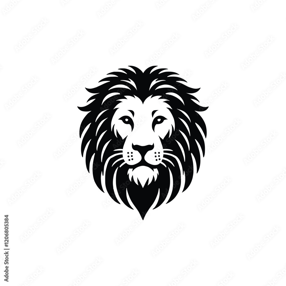 Obraz premium lion head silhouette vector art design 