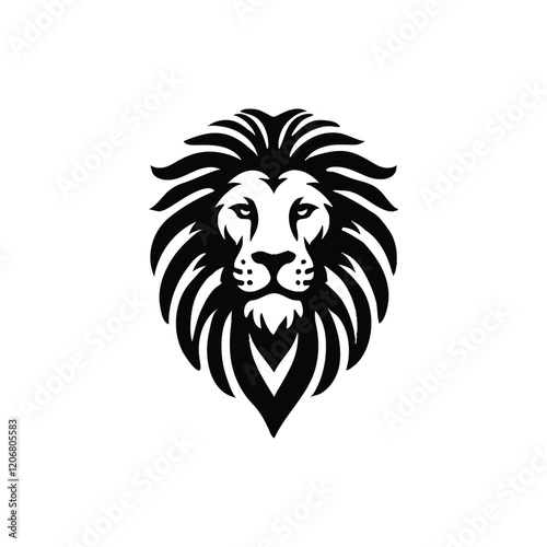 lion head silhouette vector art design
