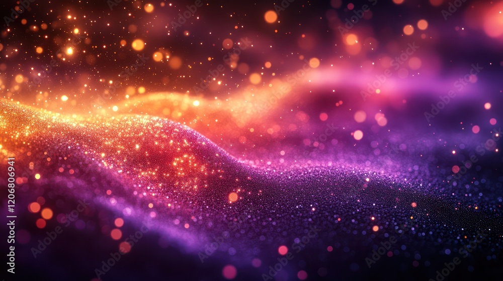 Fototapeta premium Cosmic Glitter: A Universe of Shimmering Hues