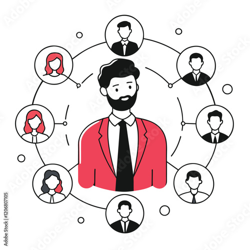  modern socialization business illustration man 