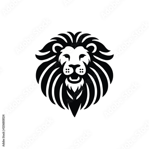 lion head silhouette vector art design
 photo