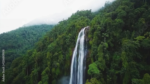 Lush Rainforest Waterfall