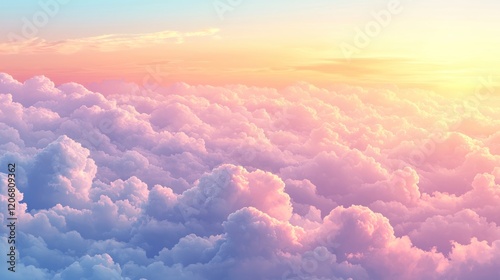 Wallpaper Mural Create soft clouds in pastel colors during sunrise background with empty copy space for text; realistic and captured by an HD camera; Torontodigital.ca