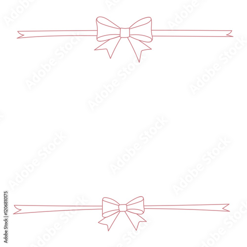 Bow ribbon frame. Frame of coquette pretty charming pink bows and ribbons.