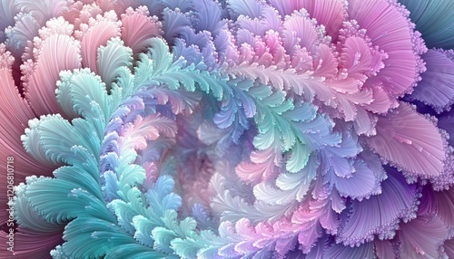 Pastel Swirls Abstract Floral Fractal Art Design