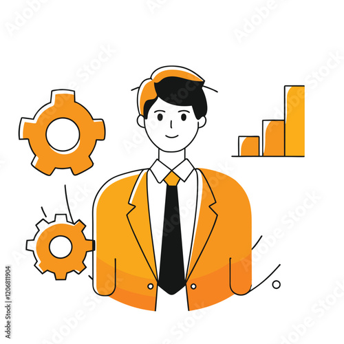 searching business illustration of a man 