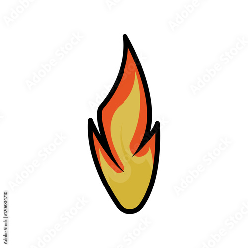 illustration of flame on white background