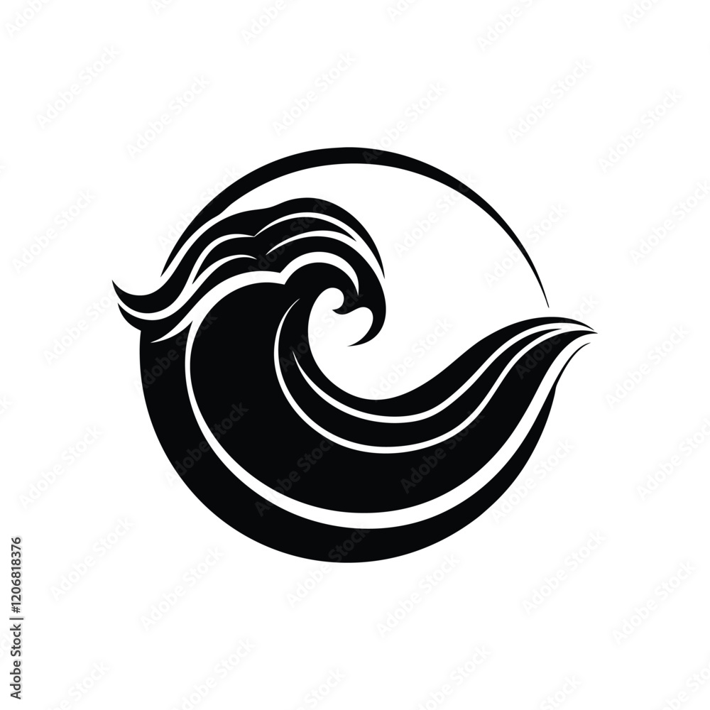vector logo icon of a sea wave or water wave