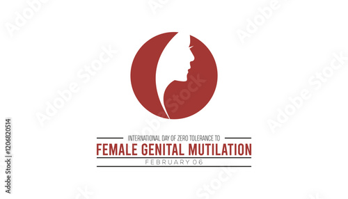 February is International Day of Zero Tolerance to Female Genital Mutilation . Vector template Design for banner, greeting card, poster, prints, social media post ,flyer , T shirt with background.