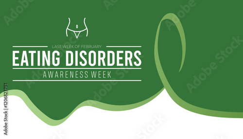 February is Eating Disorders Awareness Week. Vector template Design for banner, greeting card, poster, prints, social media post ,flyer , T shirt with background.