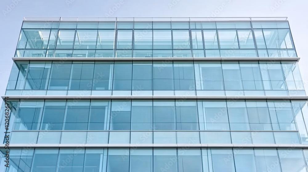 Modern glass office building with sleek architecture Modern glass office building with sleek architecture