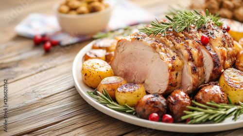 Roast Turkey with Potatoes ...