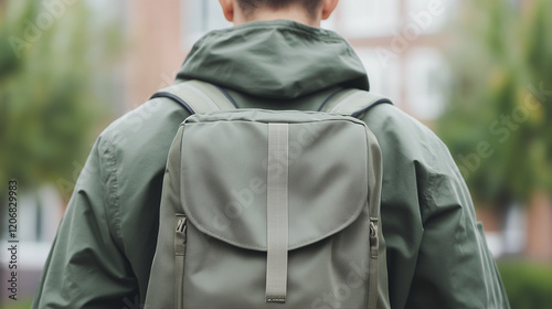 Student with Backpack: Rear...