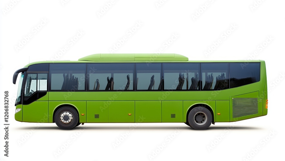 Green tour bus isolated on white background. Green tour bus isolated on white background.